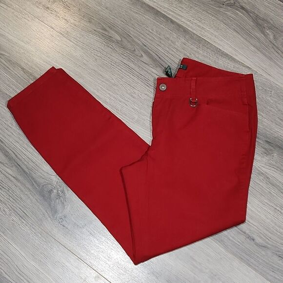 EUC LRL Red Straight Leg Pants - Picture 1 of 9
